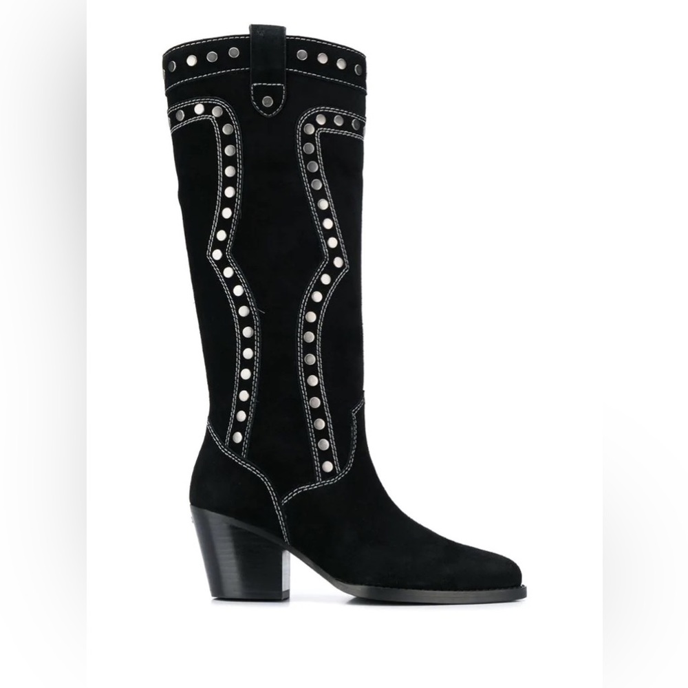 COACH COWBOY BOOTS - Black Suede Boots